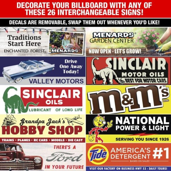 Menarnds #275-9029 O Scale 26-Sign Lighted Billboard (Decal Set #3) - Image 4