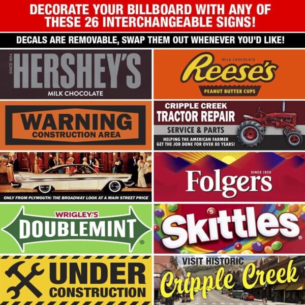 Menarnds #275-9029 O Scale 26-Sign Lighted Billboard (Decal Set #3) - Image 5