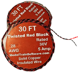 All Scale Accessories 30' Twisted Red & Black  Wire For LEDs Lights #1000RL/BL