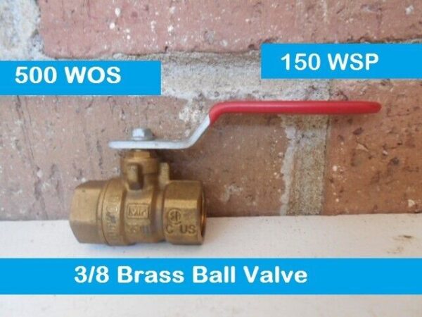 3/8 Inch Female Full Port 600WOG  150WSP  NPT Brass Ball Valve