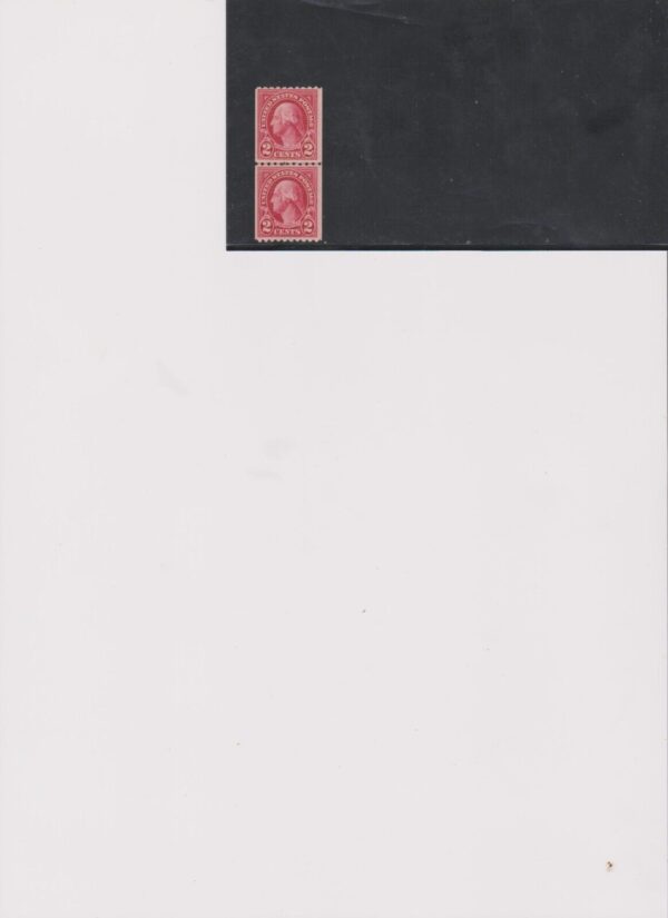 USA #606 Postage Stamps Washington Coil Line Pair 2 Stamps Hinged