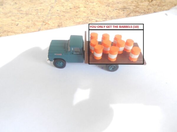 M&B Customized Orange & White Barrels HO Scale #1022