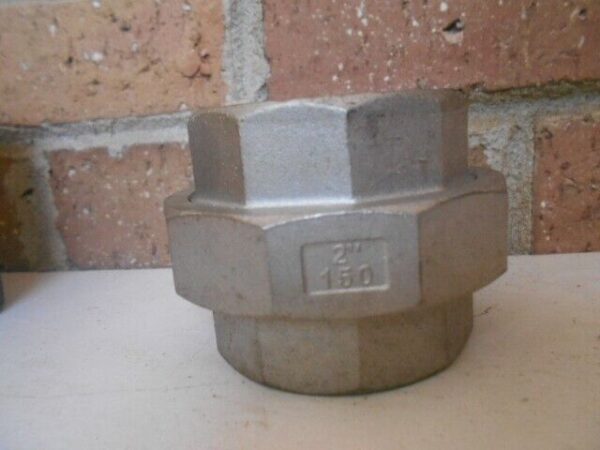 New 2" NPT Threaded Hex Union 304 Stainless Steel 3000 Pipe Fitting - Image 2