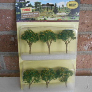 MP Scenery Products Item  #70903 HO Scale Lemon Trees 6/pk Height 2" / 2-1/2"
