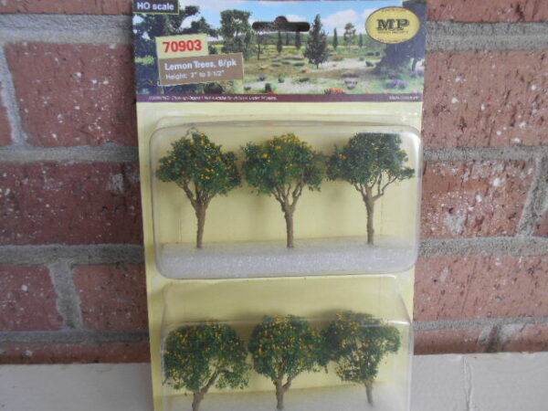 MP Scenery Products Item  #70903 HO Scale Lemon Trees 6/pk Height 2" / 2-1/2" - Image 2