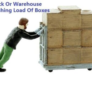 Dock/Warehouse Worker Pushing Cart Of Boxes Painted And Ready To Go #496