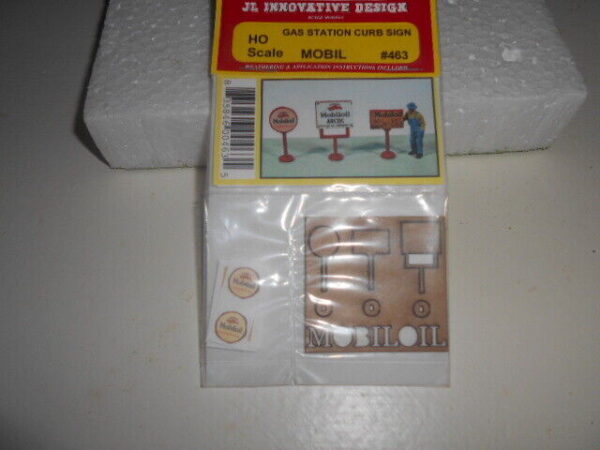 HO Scale Innovative Designs  Detail 3 Gas Station Curb Signs Mobil #463