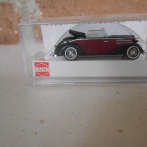 Busch HO Scale Mercedes 170-S Cabrio Black & Maroon #40507