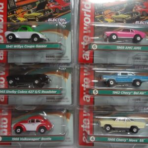 Auto World SC360 TJ R31 Cars N Coffee Electric Slot Car Set of 6 - A  1:64 Scale