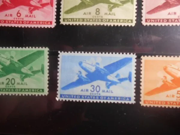 C25-C31 USA Mint/Fine very fine Stamp Set Of 6 Older Air Mail Stamps - Image 6
