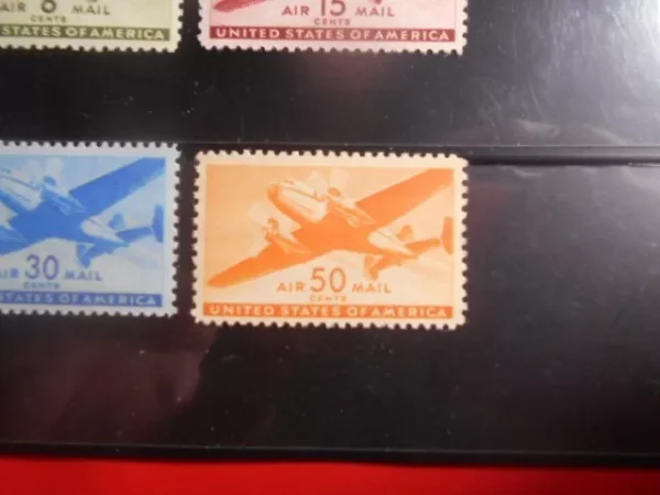 C25-C31 USA Mint/Fine very fine Stamp Set Of 6 Older Air Mail Stamps - Image 7