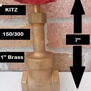 1" Gate Valve Brass 150 Steam 300 WOG Female NPT KITZ No. 42T
