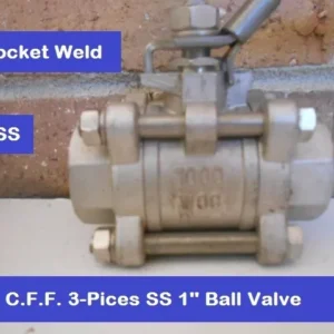 1" Socket Weld End Ball Valve Stainless Steel 316 Full Port 1000 WOG w. Lock