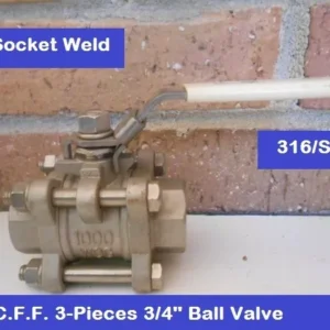 3/4" Socket Weld End Ball Valve Stainless Steel 316 Full Port 1000 WOG w. Lock