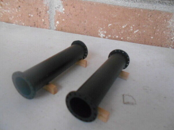HO Scale Duha #1908 20' Lge Diameter Black Flanged Pipe 2 Per Set With Dunnage