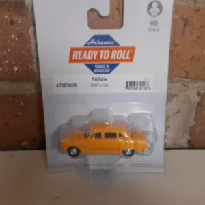 Athearn 1950' 4 Door Sedan Car Yellow HO Scale #74118