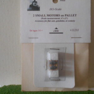 JWD HO Scale Accessories 2 Small Motors On Pallet #11231