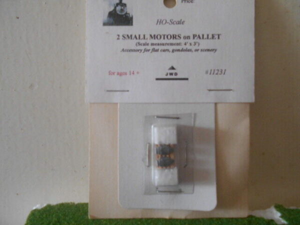 JWD HO Scale Accessories 2 Small Motors On Pallet #11231