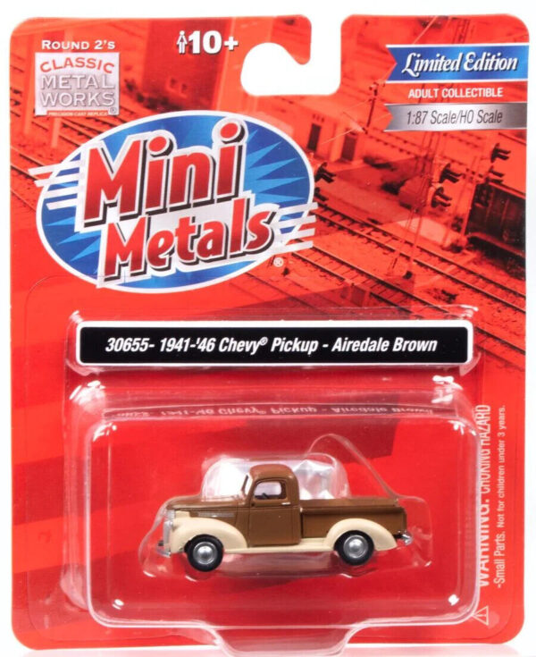 Classic Metal Works #30655 HO 1941-46 CHEVY PICKUP (AIREDALE BROWN)