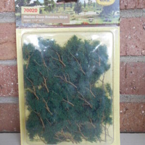 MP Scenery Products item #70020 HO Scale Medium Green Branches,50/Pack