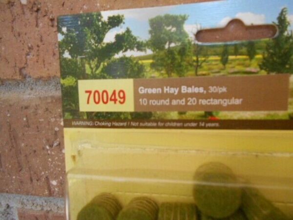 MP Scenery Products item #70049 HO Scale Green Hay Bales 30 Pack